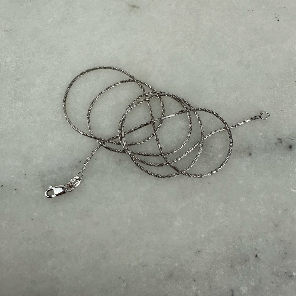 14K 20" White Gold Thin Snake Diamond Cut Chain 5.1G